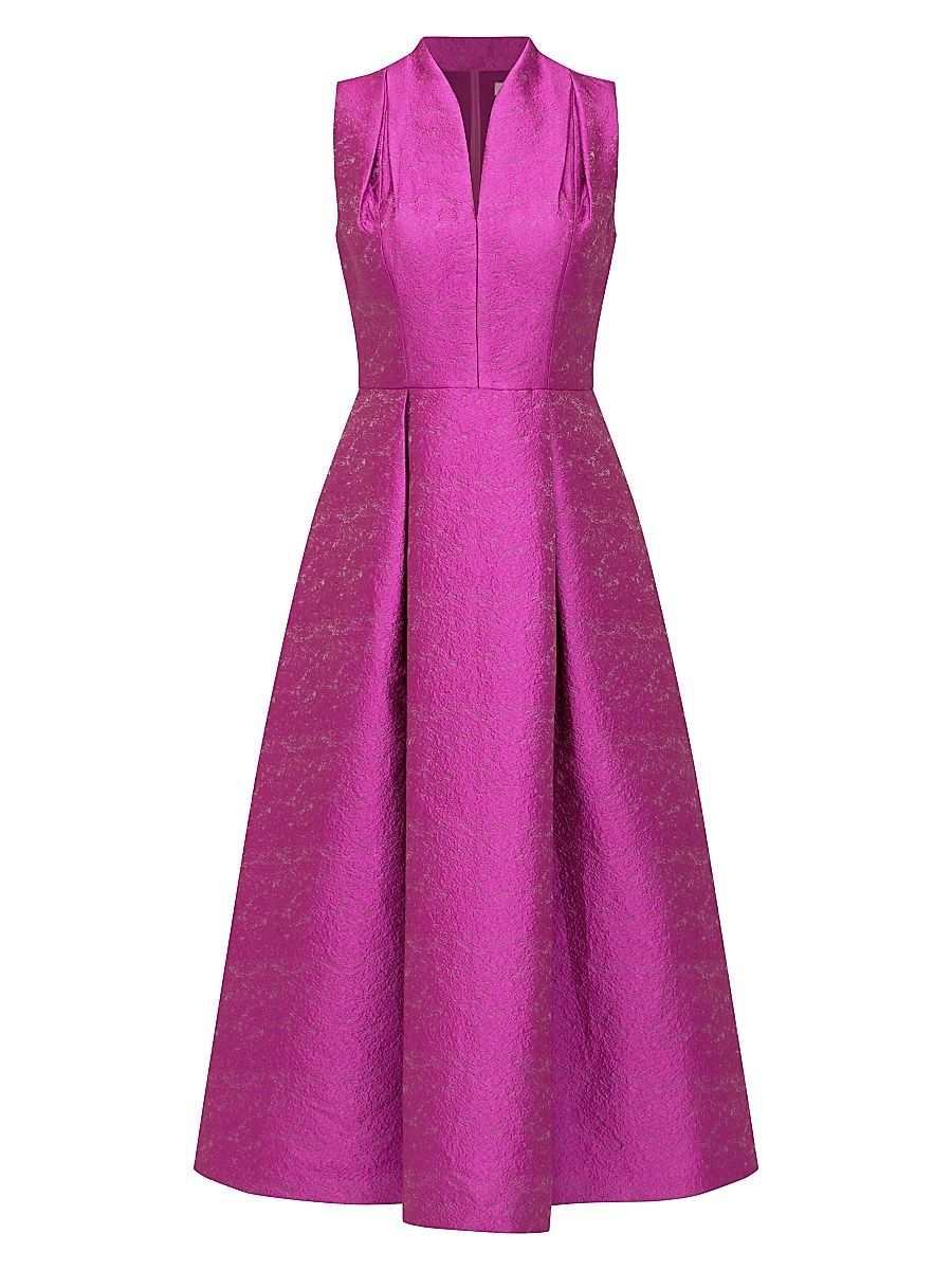 Women's Allegra Jacquard Midi-Dress - Cerise - Size 16