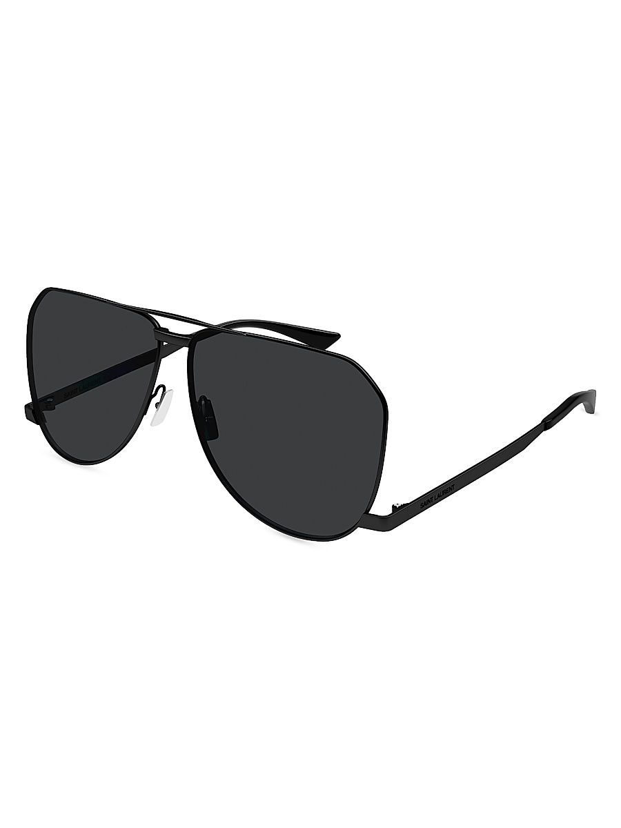 Men's Fashion Icons 61MM Pilot Sunglasses - Black Dark Grey
