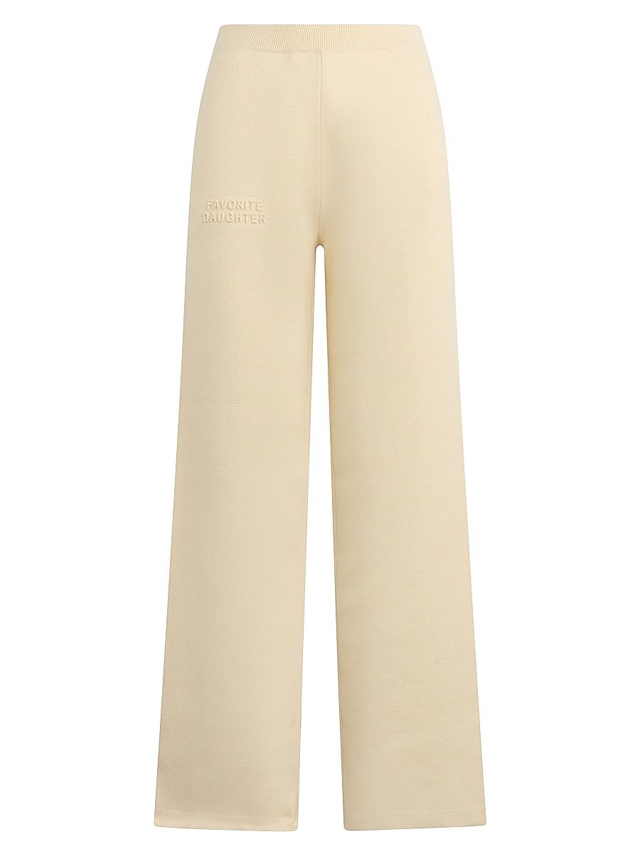 Women's Fatigue Sisters Cotton & Cashmere Wide-Leg Pants - Cream - Size XL