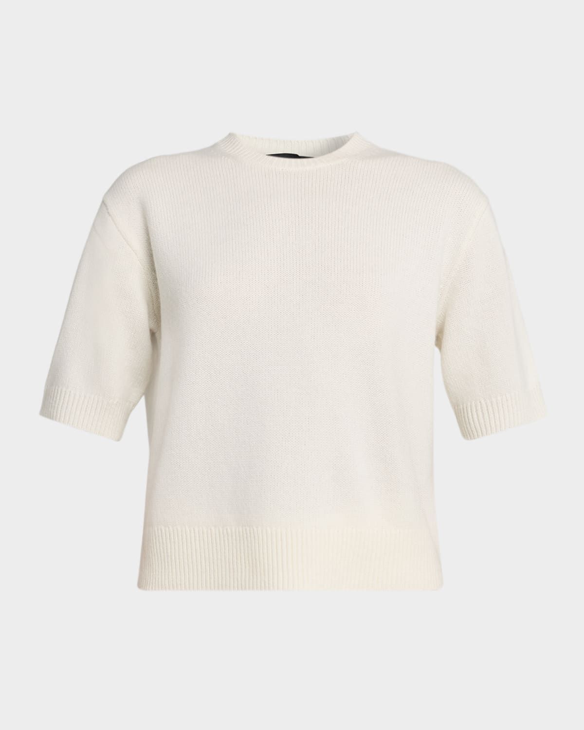 Cashmere Cropped Short-Sleeve T-Shirt