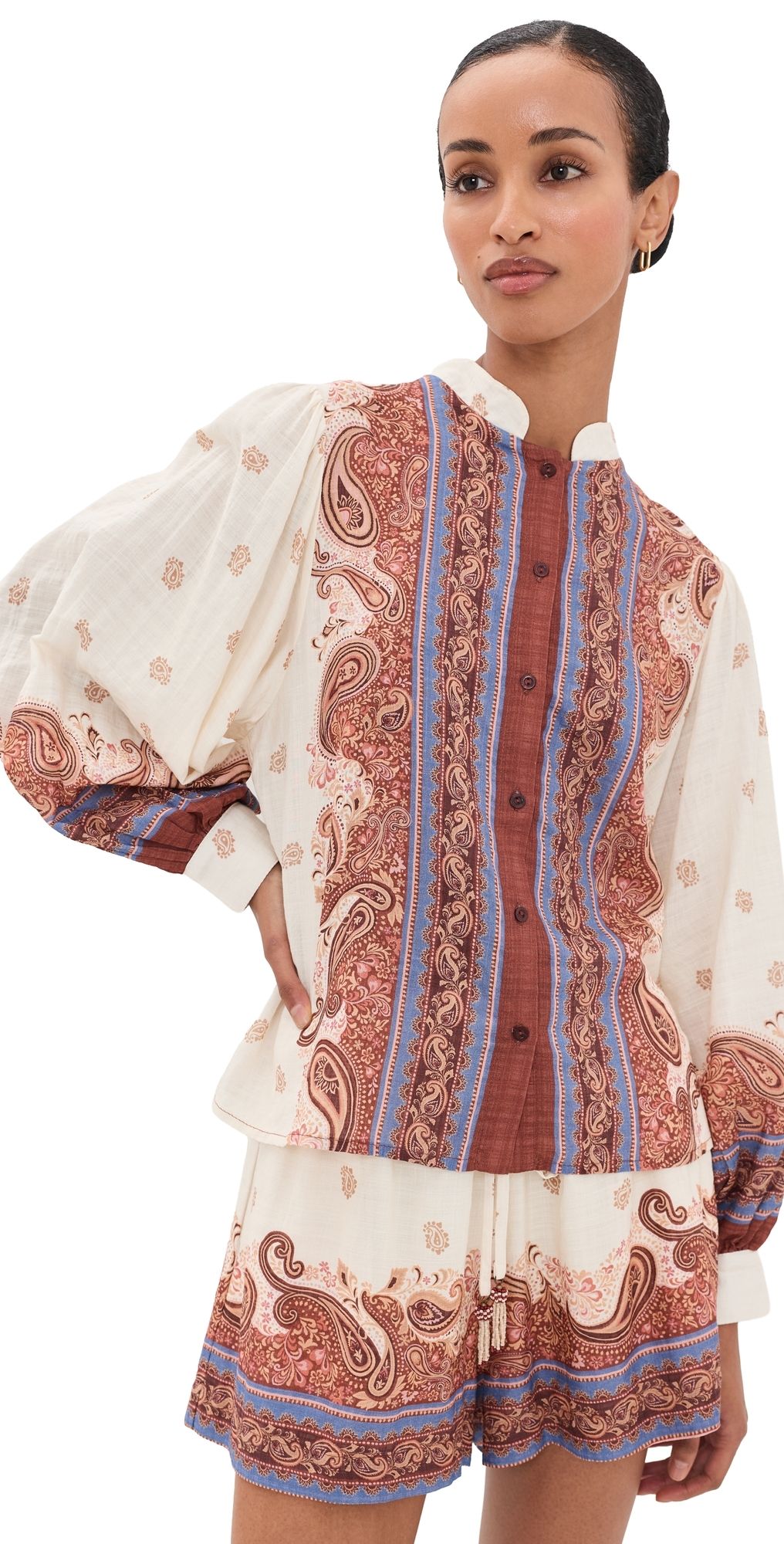 Dress To Poema Collared Button Down Shirt Poema Print L