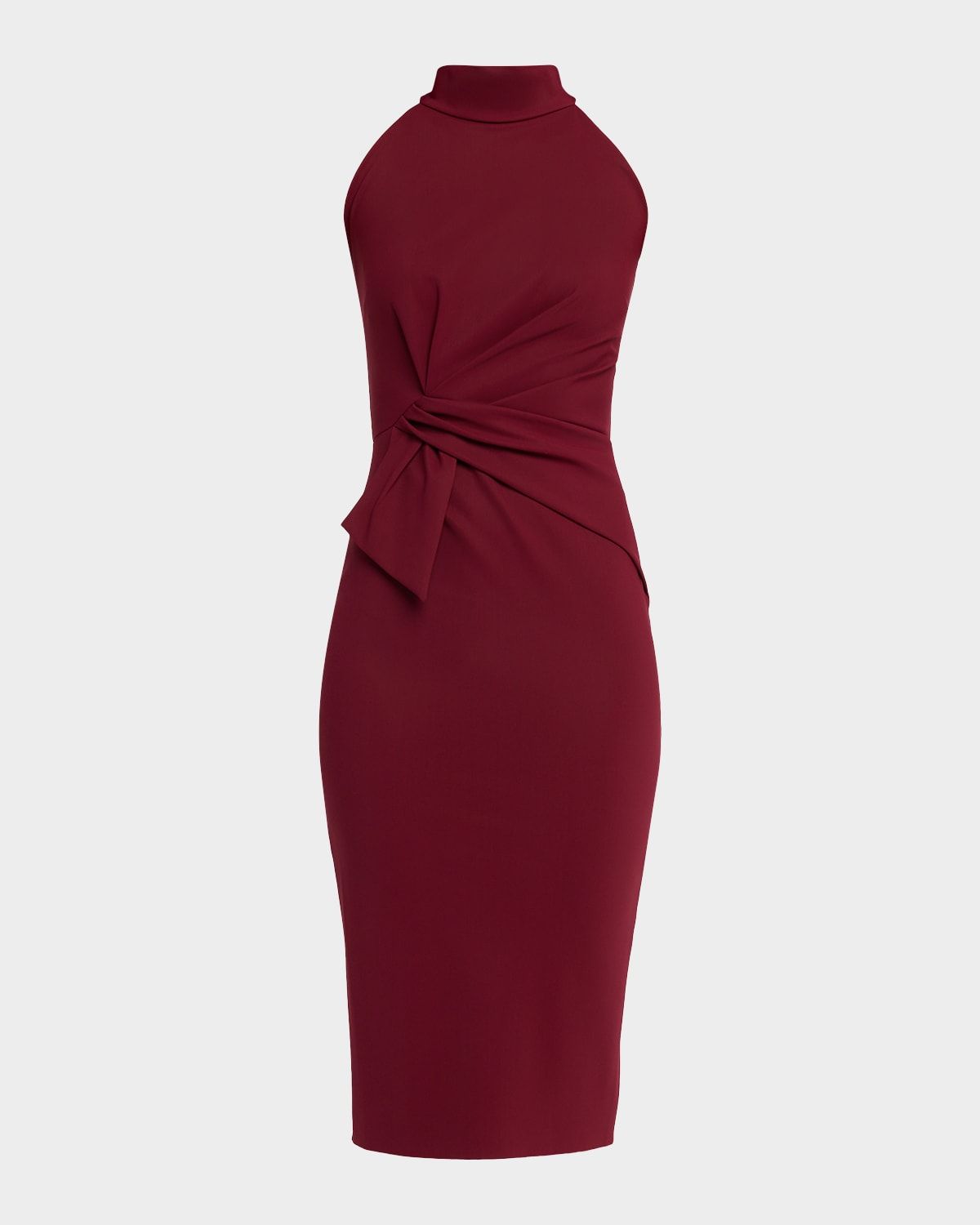 Gulek Sleeveless Halter Midi Sheath Dress