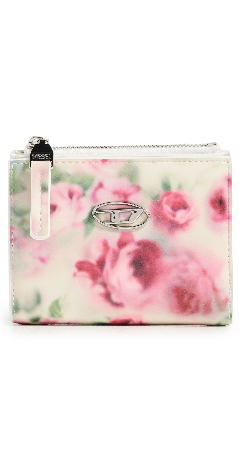 Diesel Play Bi-Fold Zip II White/Pink Roses One Size