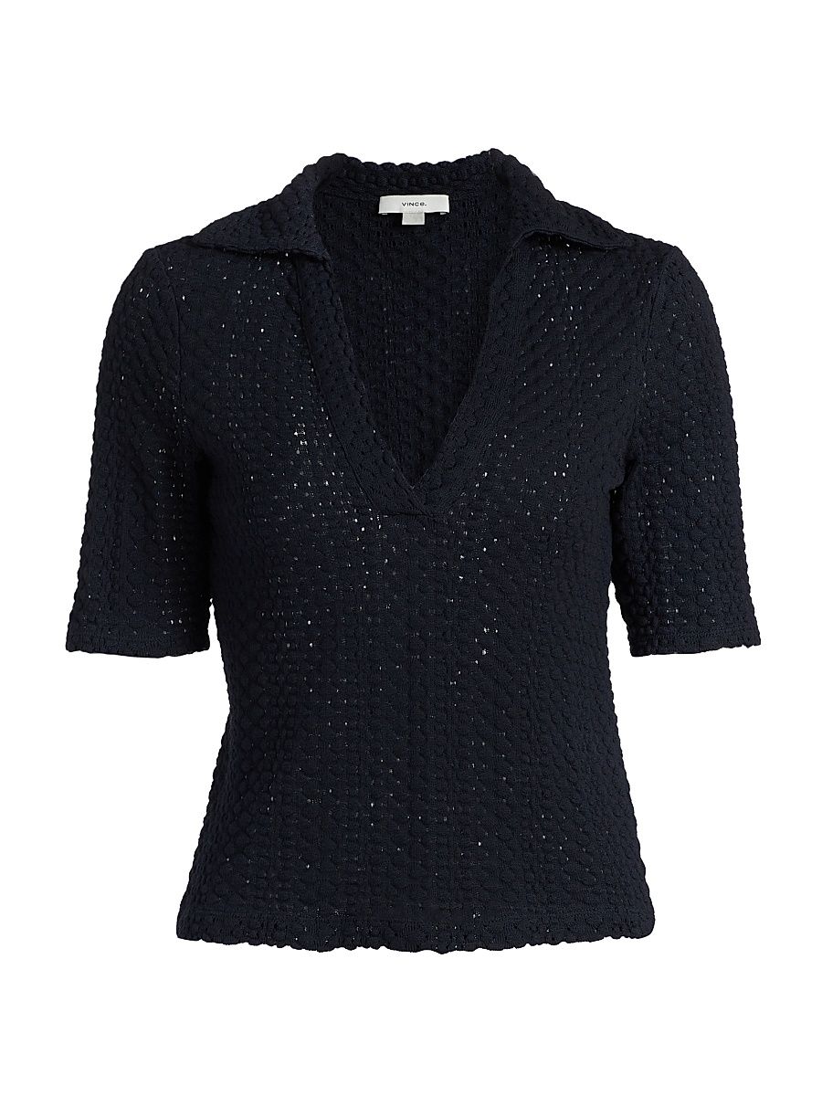 Women's Embellished Polo Shirt - Coastal - Size XXS