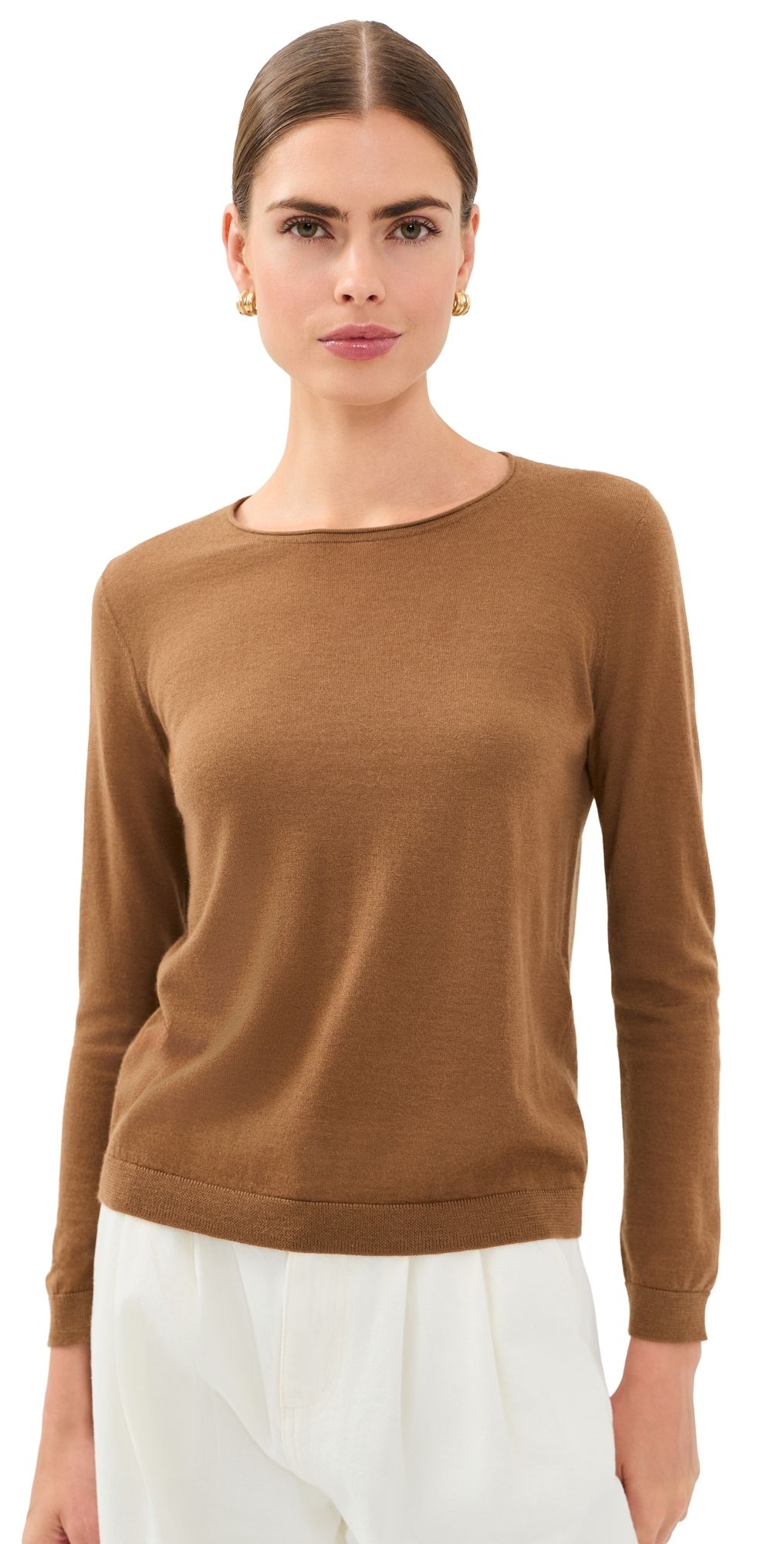CO Rolled Cashmere Pullover Ginger M