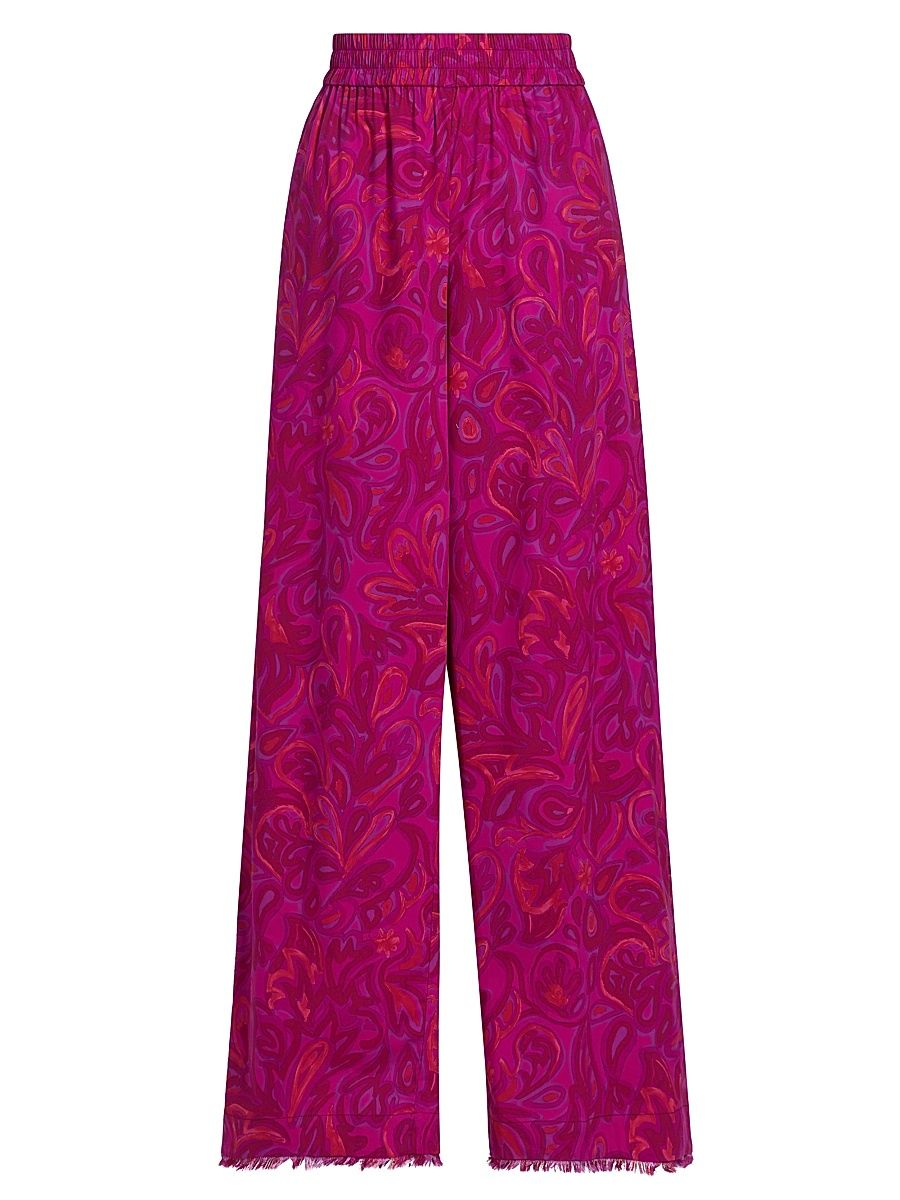 Women's Paisley Bloom Ibbie Pants - Purple Garnet Multi - Size XXS