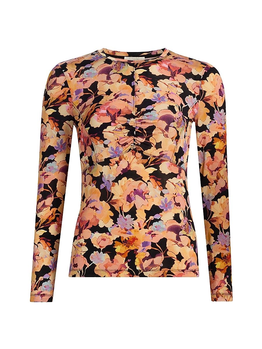 Women's Neri Floral Jersey Top - Night Bloom - Size XL