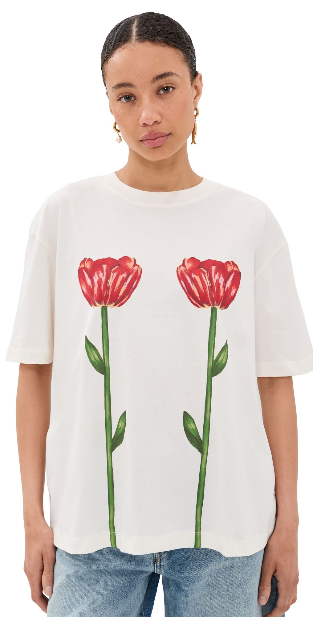 FARM Rio Tropical Rose Big T-Shirt Off-White XL