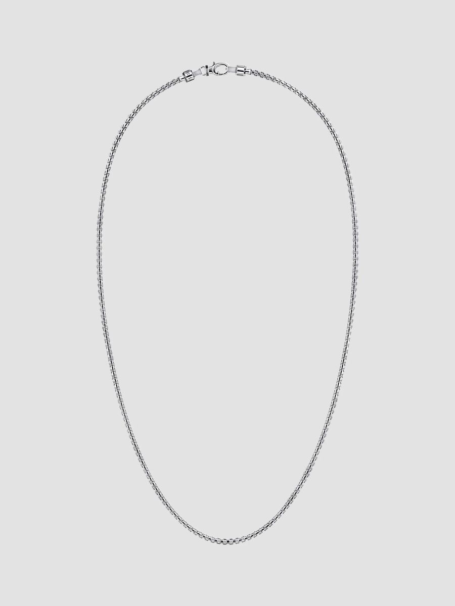 Gabriel & Co Men's Classic Sterling Silver Box Chain Necklace/3MM - Silver - Size 20