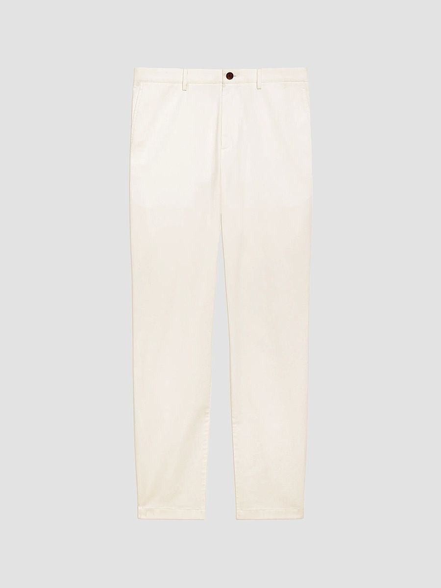 Theory Men's Zaine Cotton Straight-Leg Pants - Oat Milk - Size 38