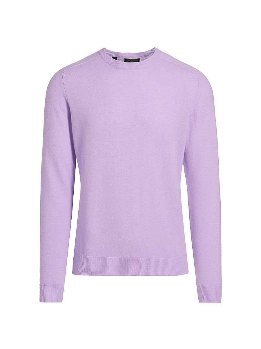 Men's COLLECTION Cashmere Crewneck Sweater - Light Purple - Size Large