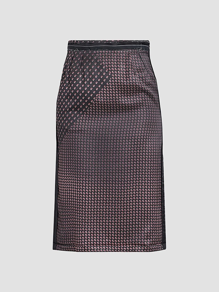 Women's Paisley Pencil Midi Skirt - Black - Size 4