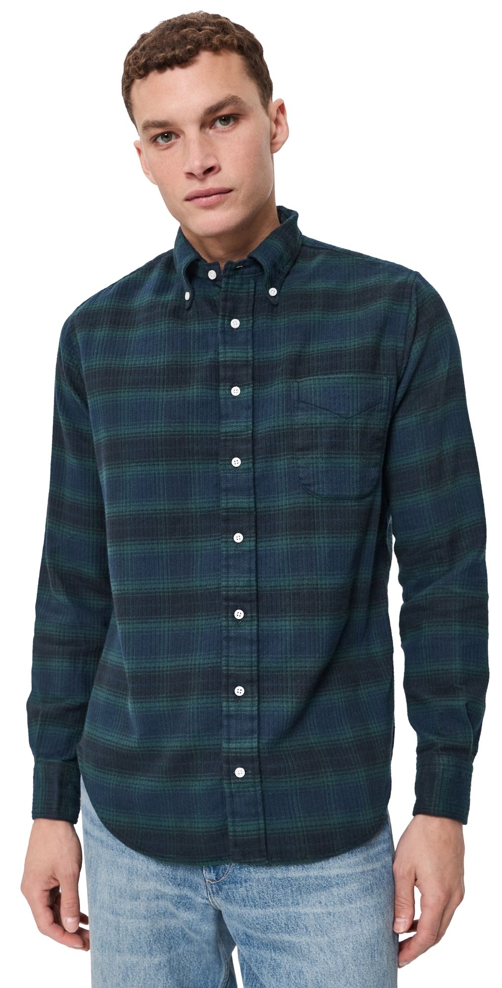 Gitman Vintage Heavy Pique Flannel Shirt Navy M