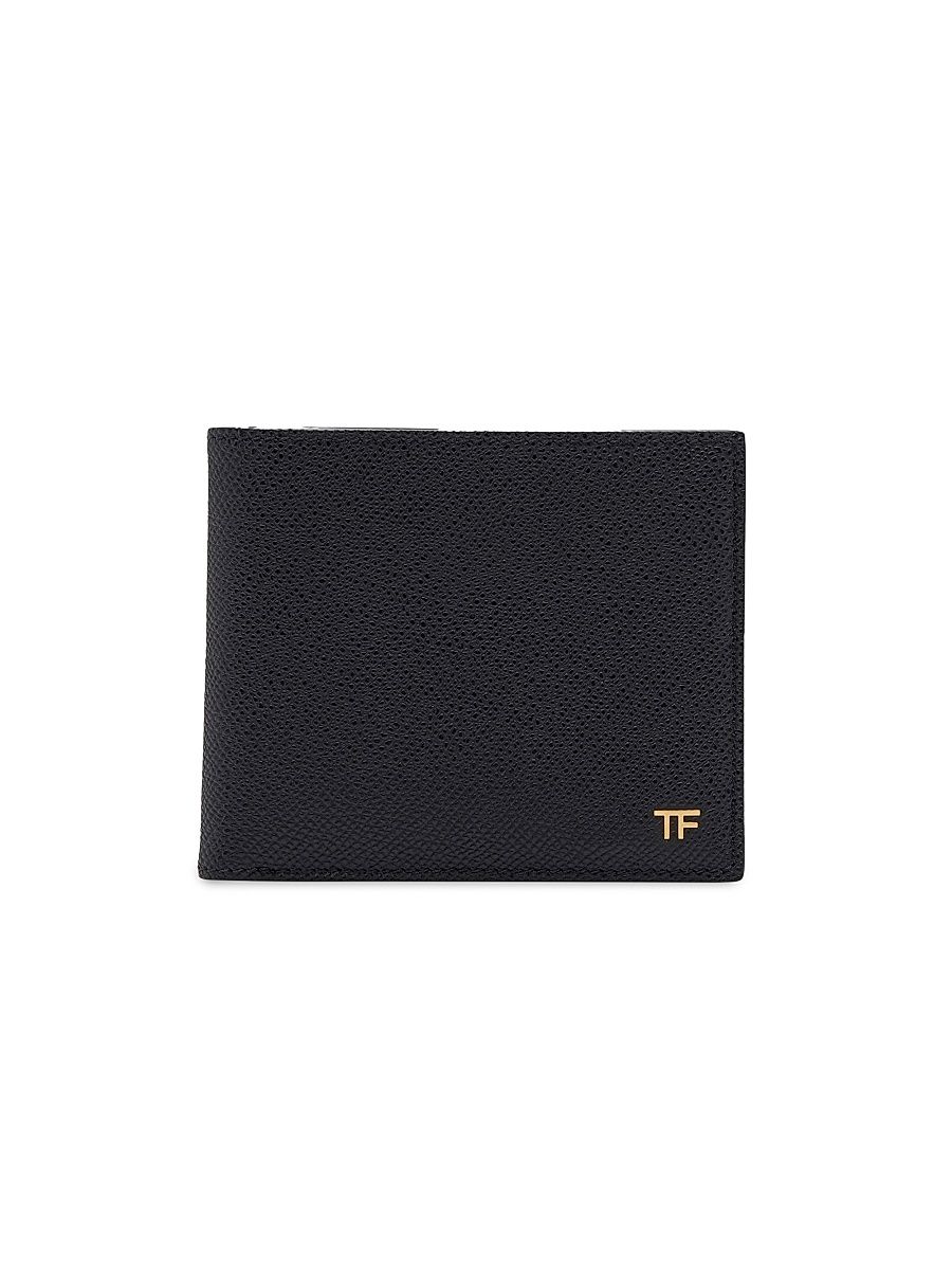 Men's T Line Classic Bifold Leather Wallet - Black
