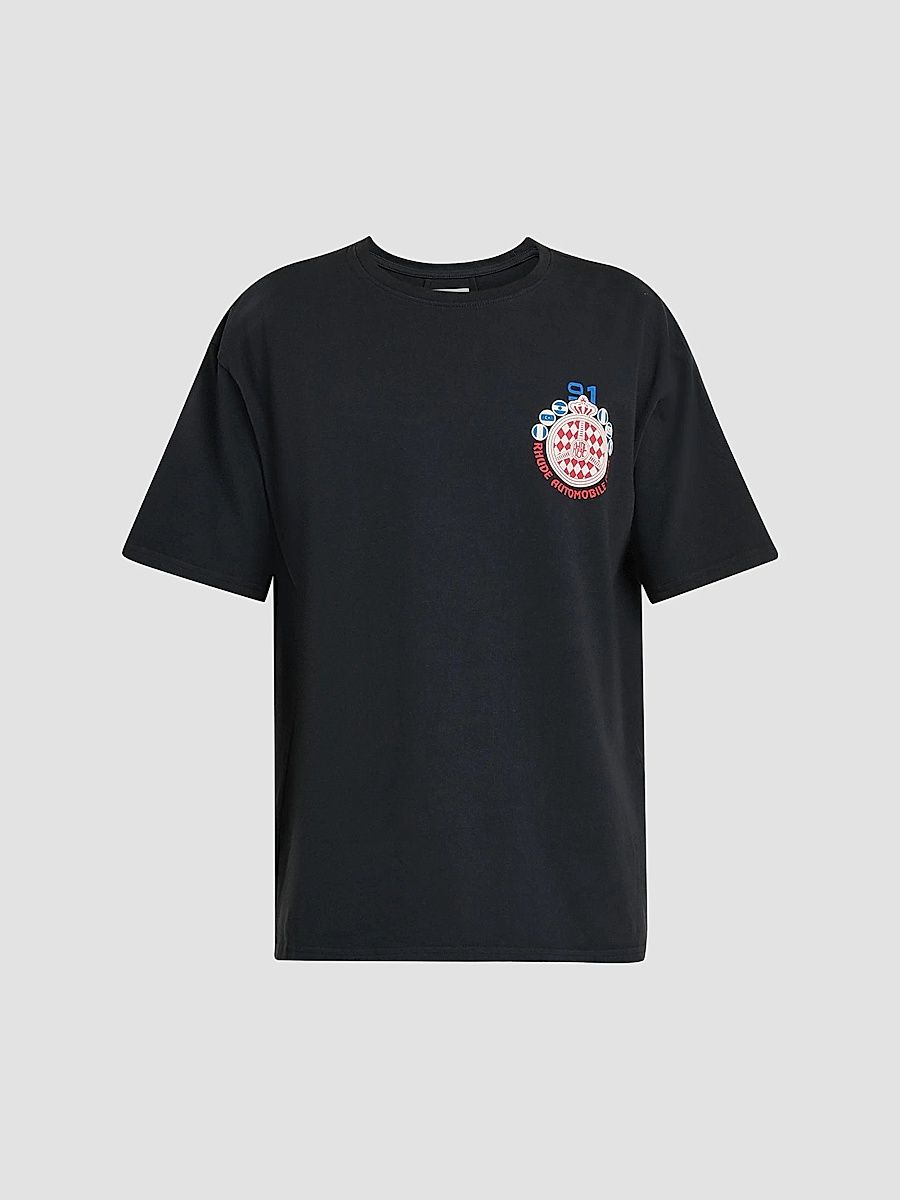 Men's Automobile Club Logo Cotton T-Shirt - Vintage Black Red - Size XS