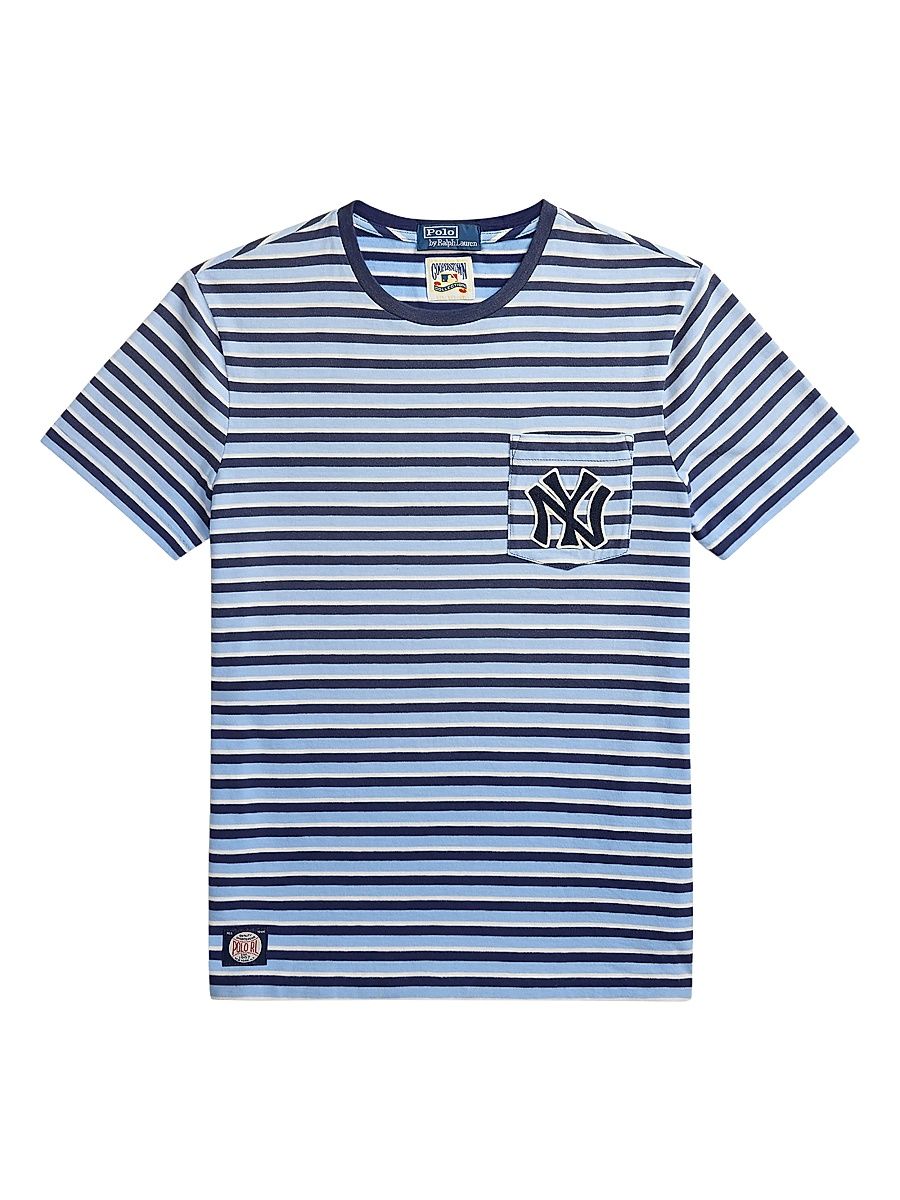 Men's Yankees Striped Crewneck T-Shirt - Dark Cobalt Multi - Size Large