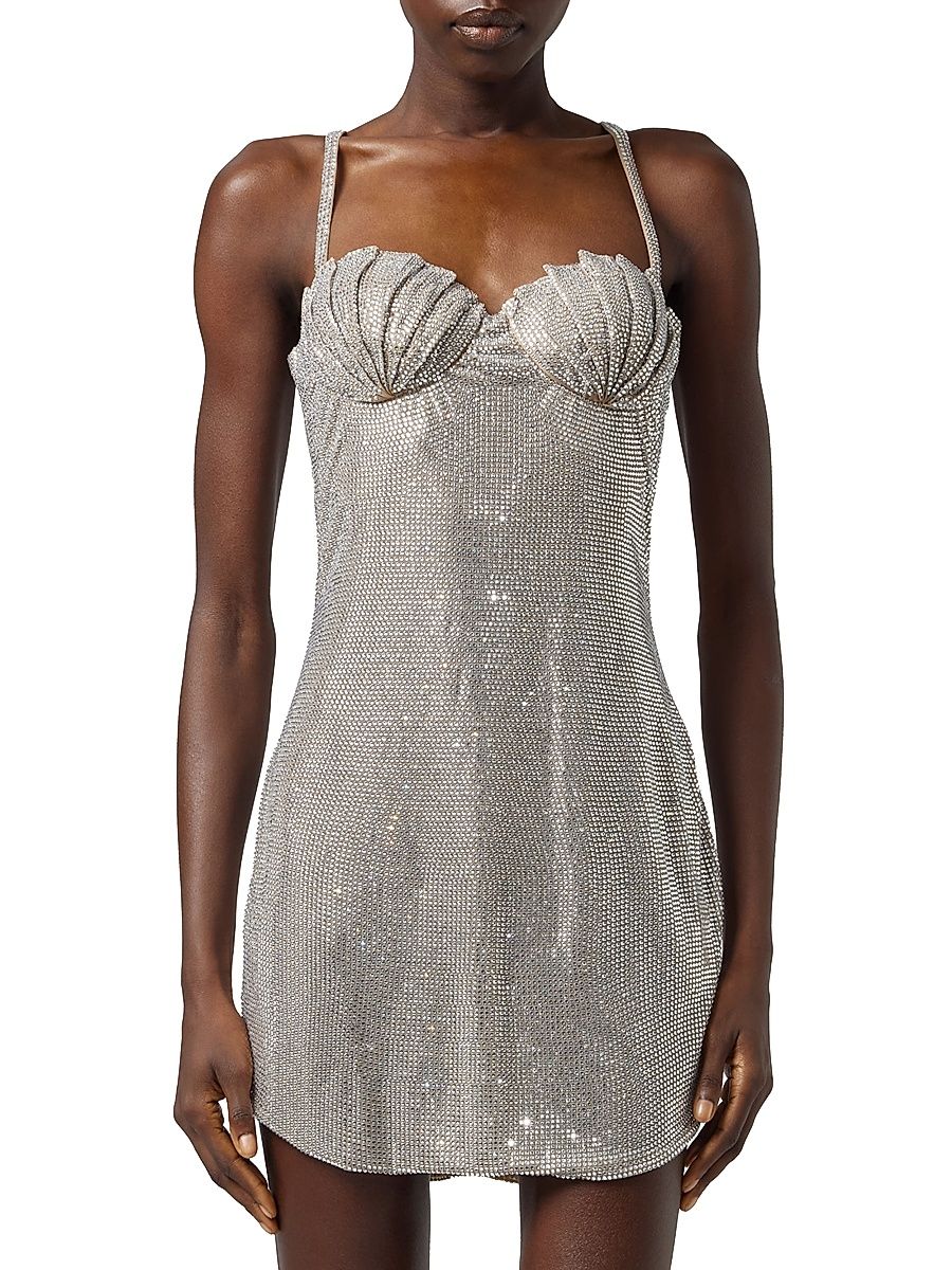 Women's Act II: The Fall Of Icarus Crystal Hotfix Minidress - Crystal - Size 8