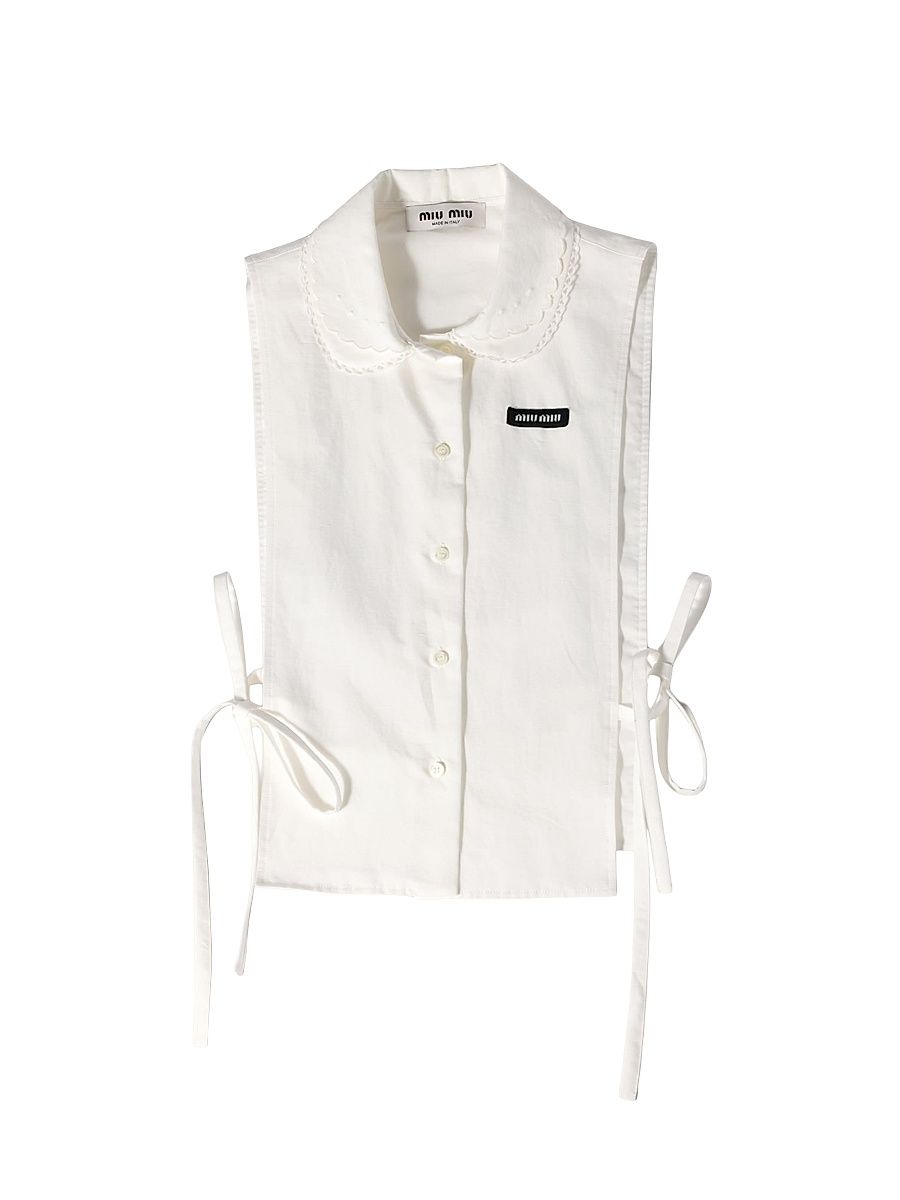 Women's Slubbed Poplin Side-Tie Shirt - White - Size 6