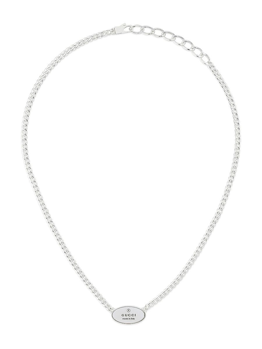 Men's Trademark Sterling Silver Logo Necklace - Silver