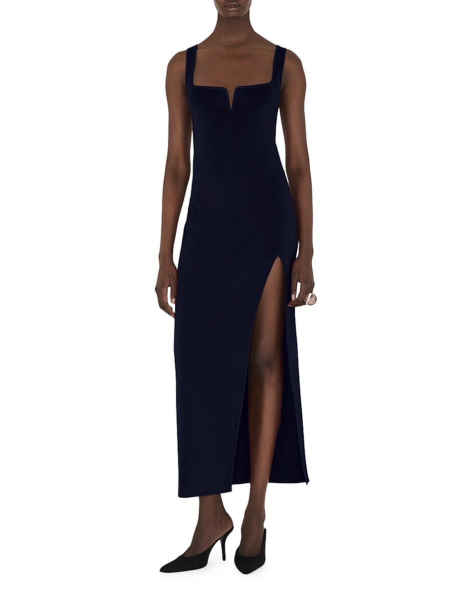 Women's Freya Sleeveless Square-Neck Maxi Dress - Midnight - Size XS