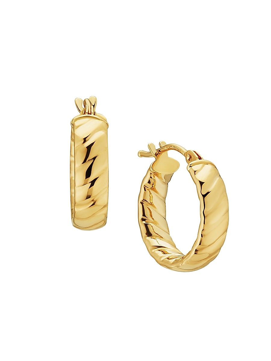 Women's 14K Yellow Gold Cobra Hoops - Gold