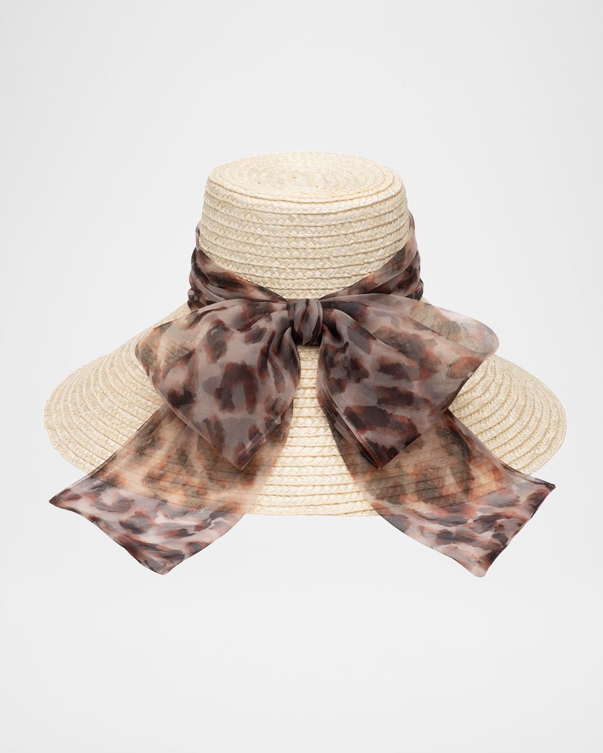 Mirabel Leopard-Print Bow Sun Hat