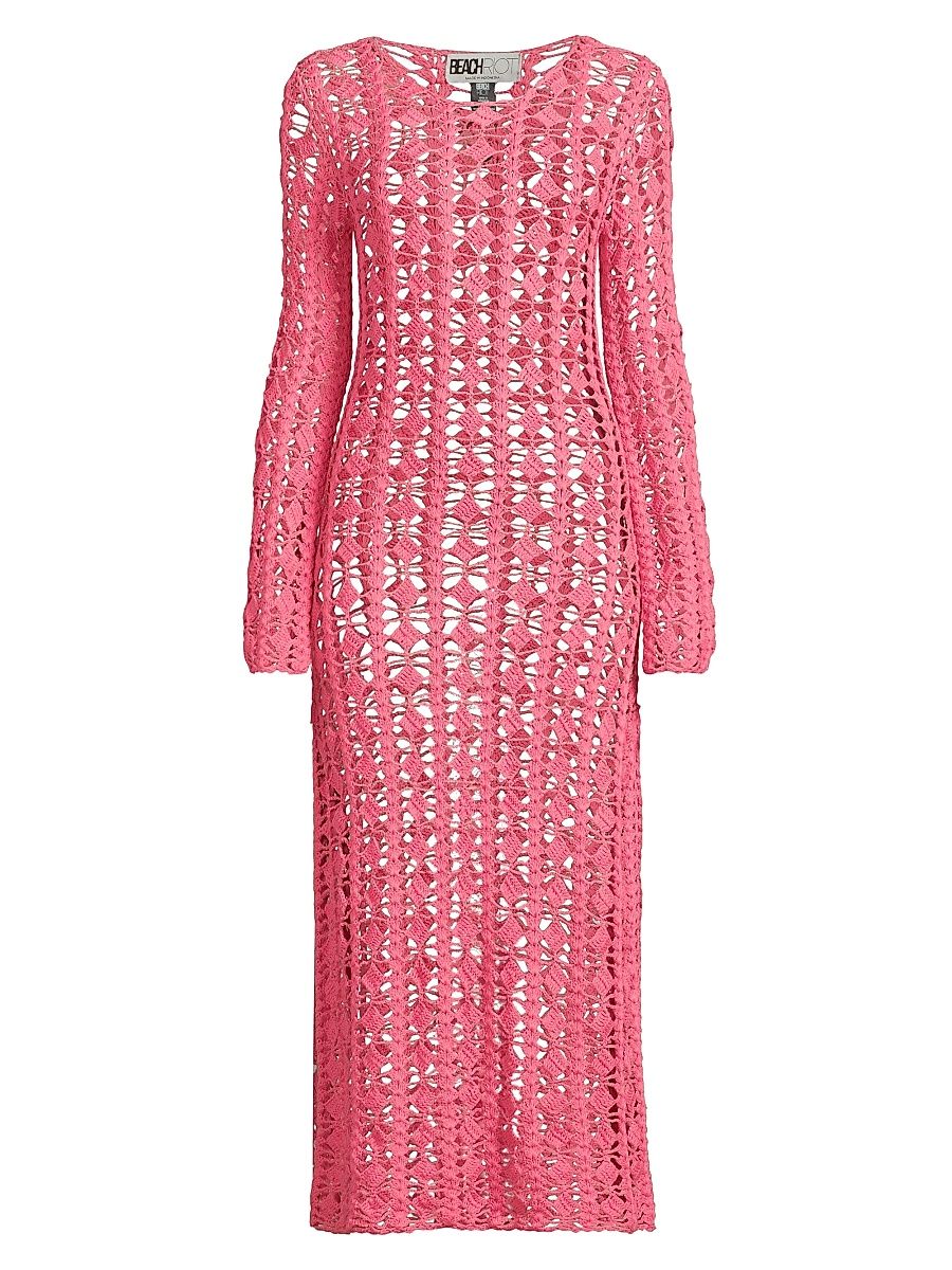 Women's Ariana Cover-Up Maxi Dress - Hot Coral - Size Large