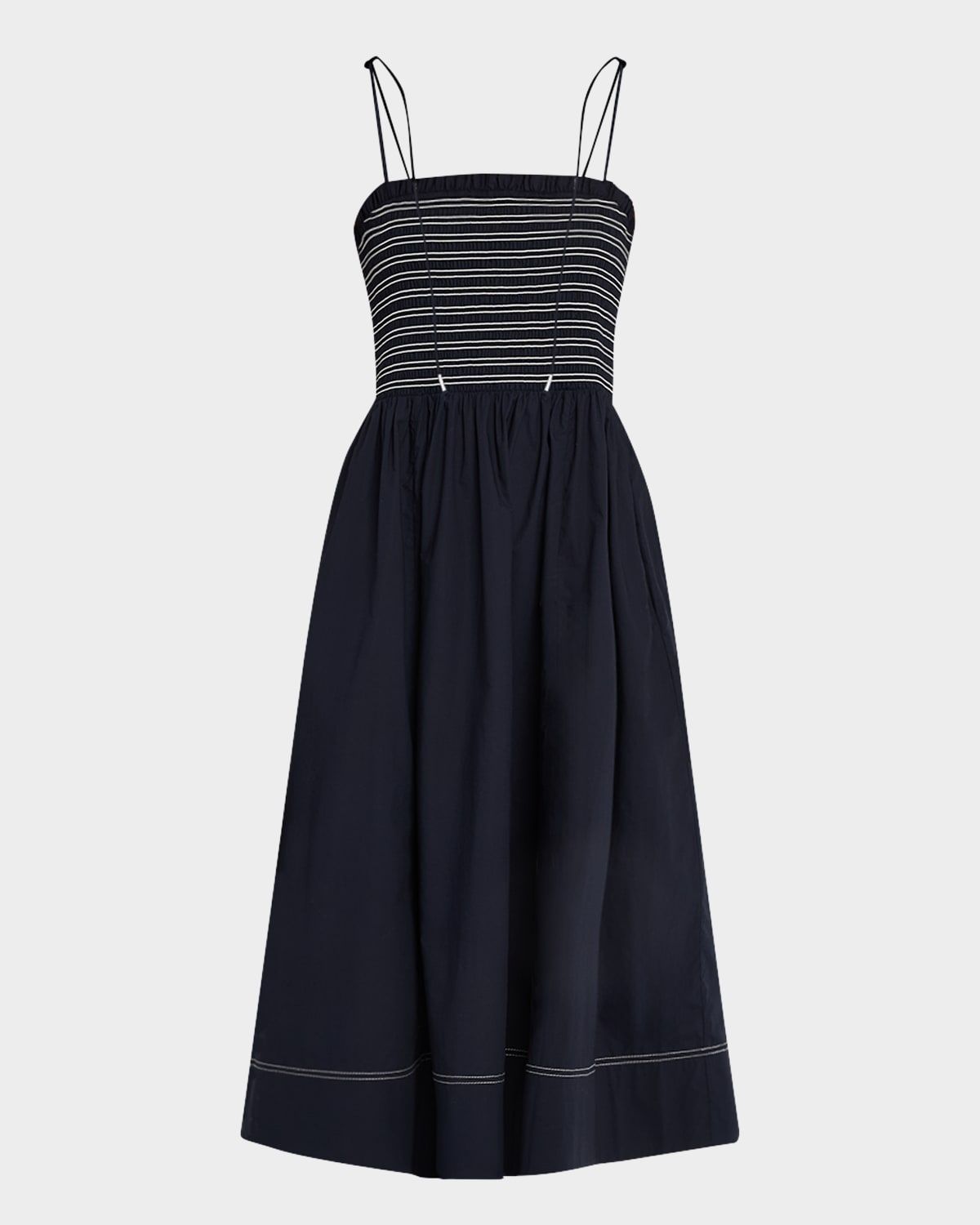 Kaela Smocked A-Line Midi Dress