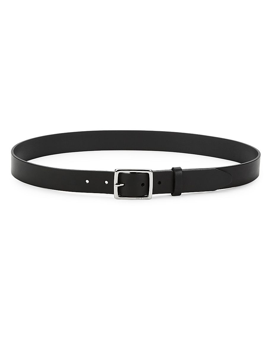 Women's Boyfriend Leather Belt - Black - Size Large
