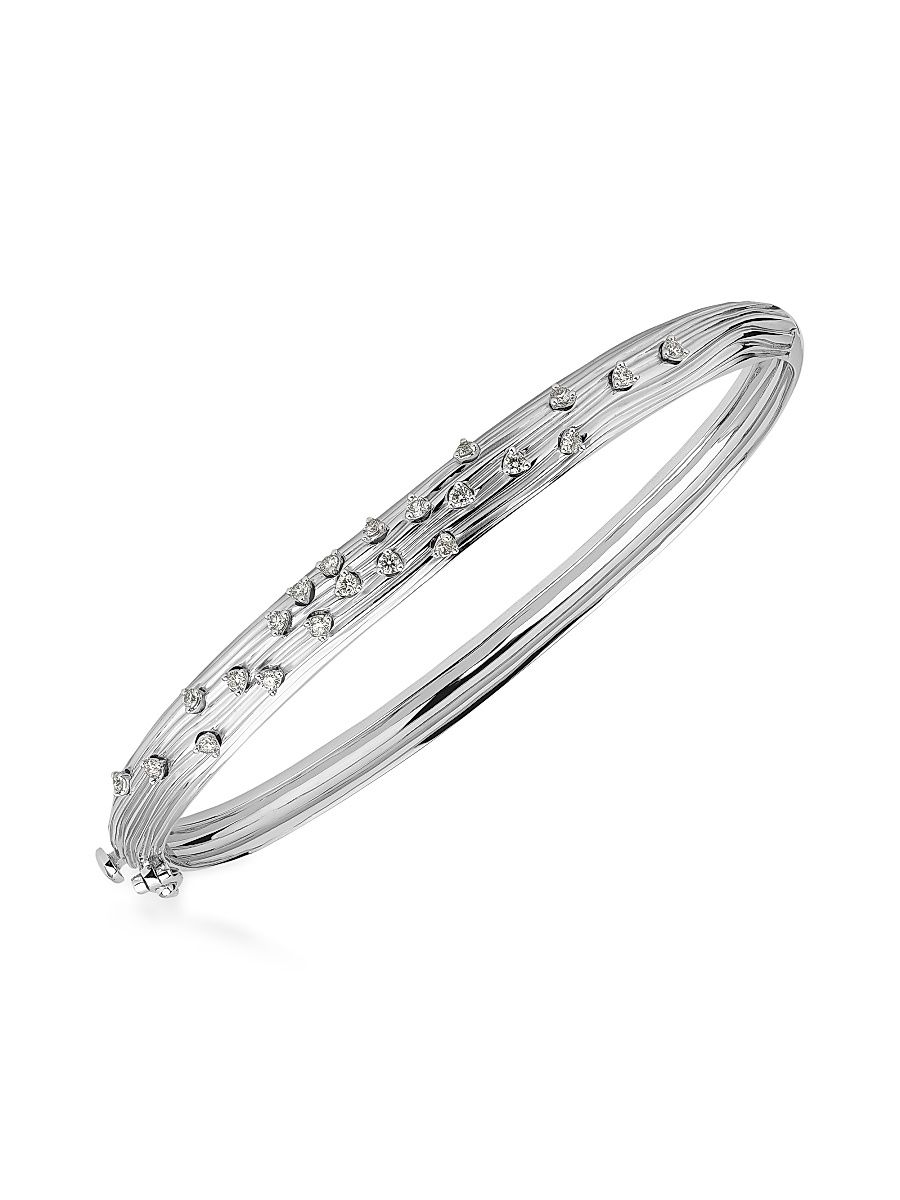 Women's Bahia 18K White Gold & 0.27 TCW Diamonds Bangle - White Gold
