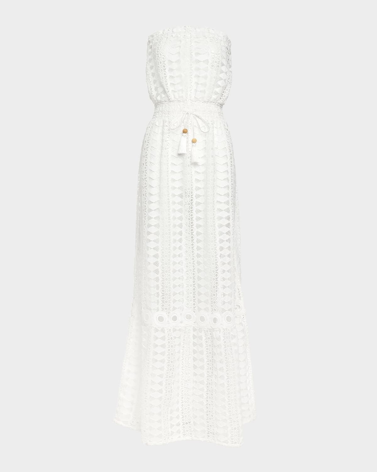 Henrietta Embroidered Strapless Maxi Dress