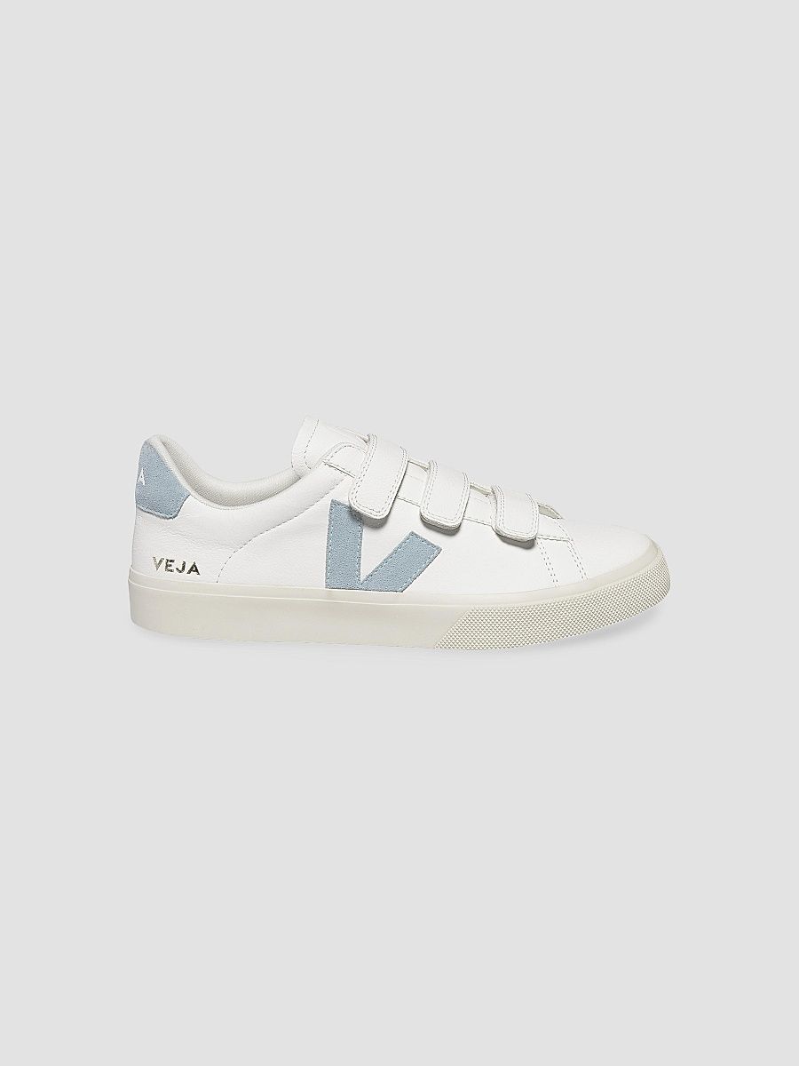 Veja Women's Recife Leather Low-Top Sneakers - Extra White Steel - Size 10