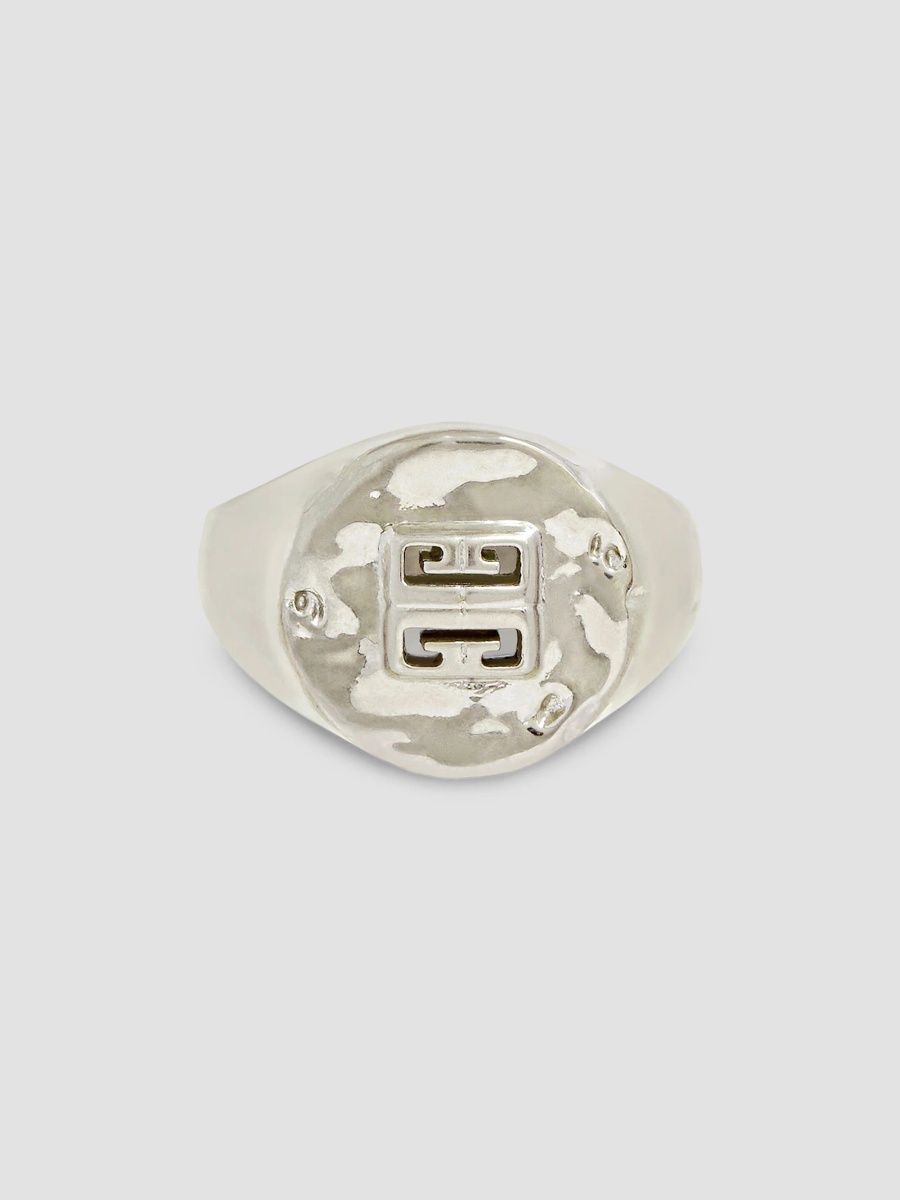 Givenchy Men's 4G Signet Ring in Metal - Silvery - Size 56