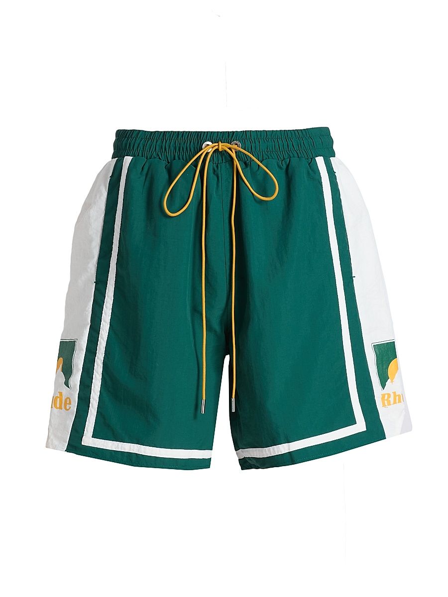 Men's Moonlight Logo Shorts - Green White Yellow - Size XS