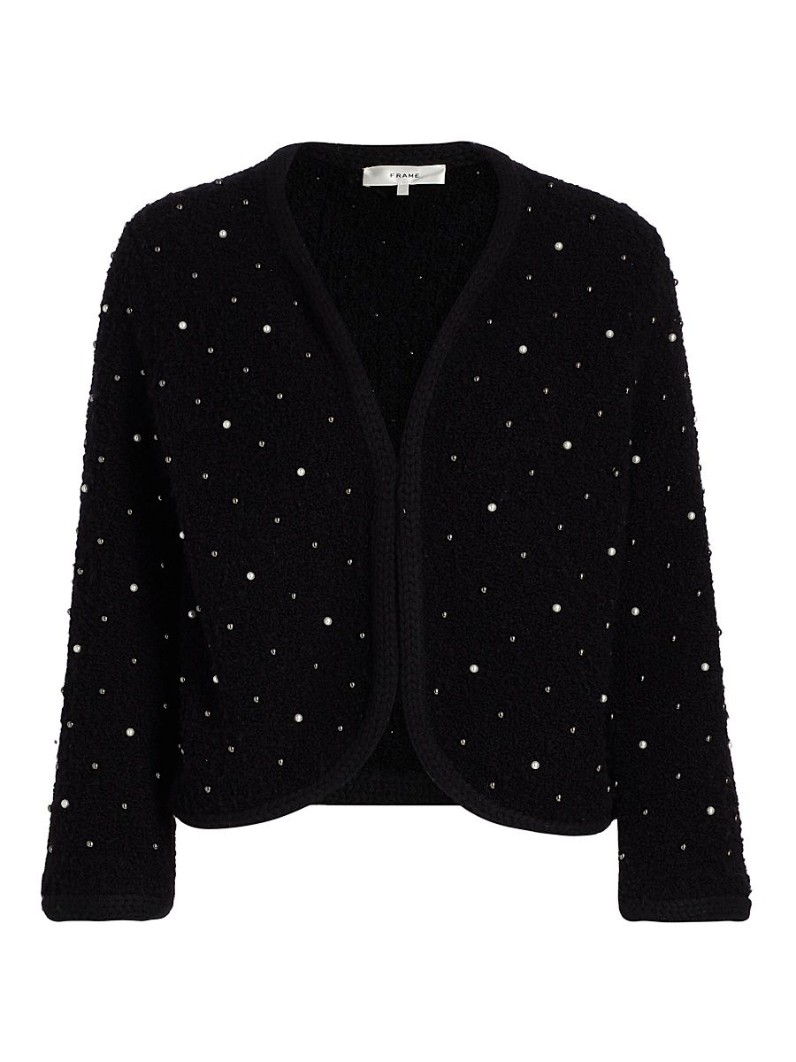 Women's The Embellished Knit Jacket - Black - Size XL