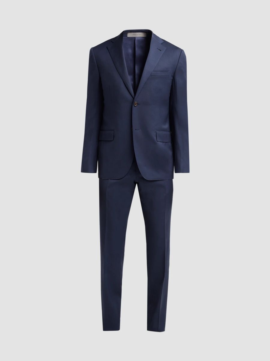 Corneliani Men's Basic High Wool Single-Breasted Suit - High Blue - Size 50