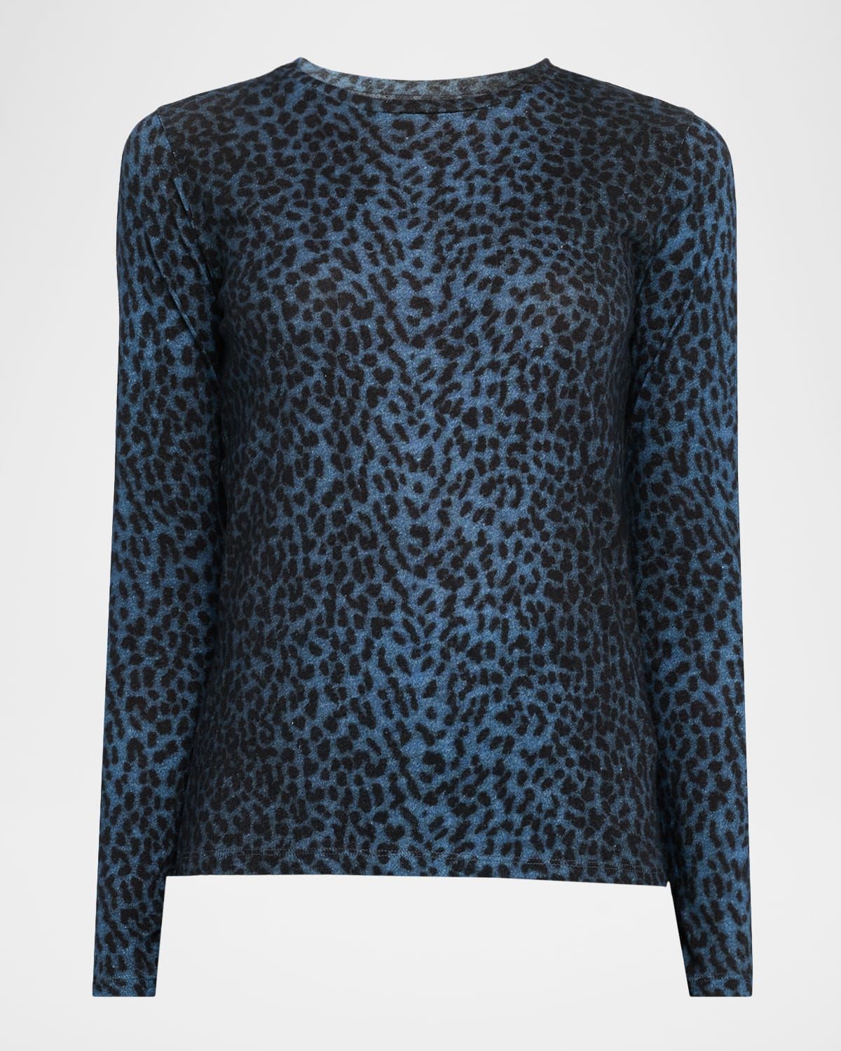 Leopard-Print Cotton Cashmere T-Shirt