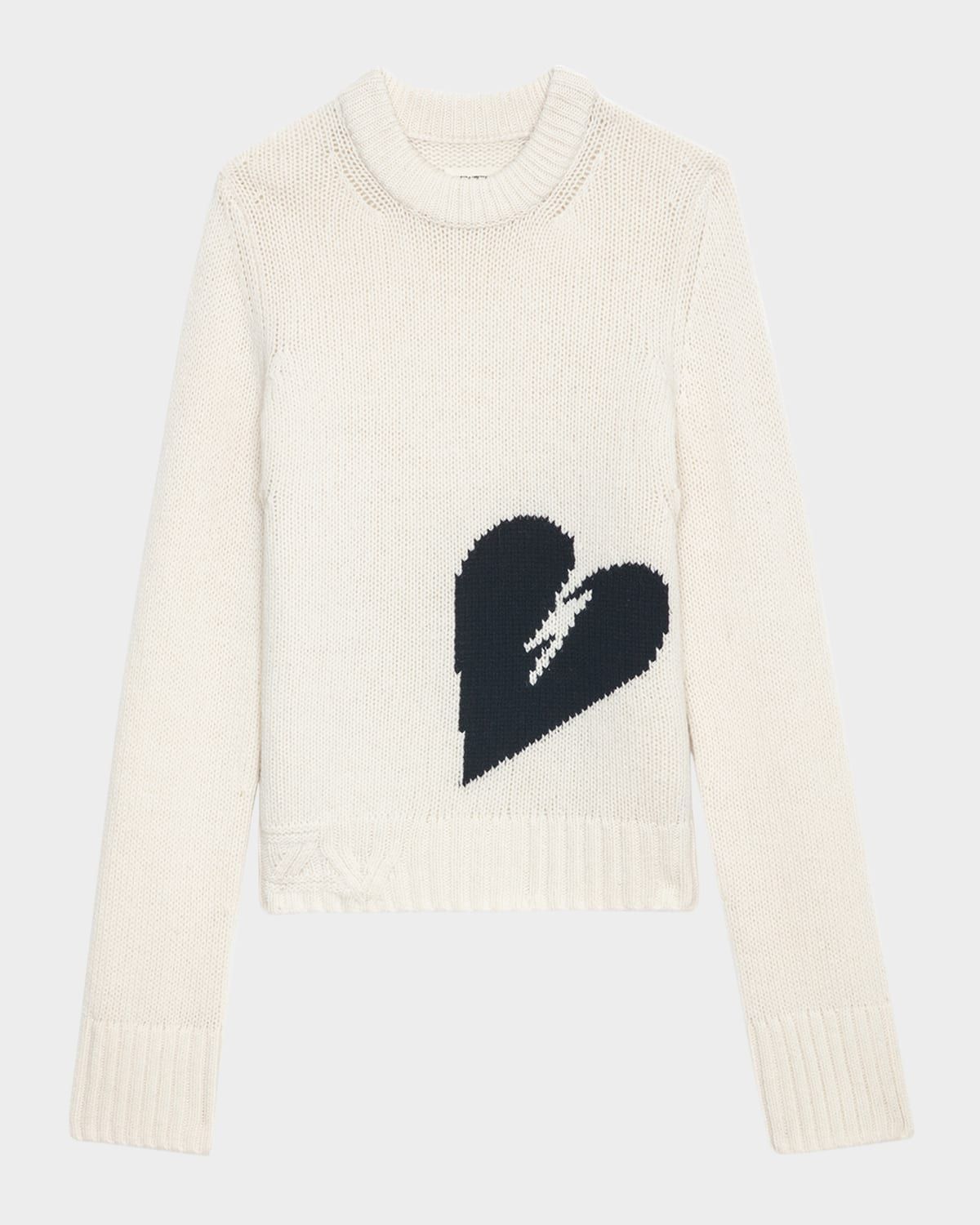 Malty Merino Wool Heart Sweater