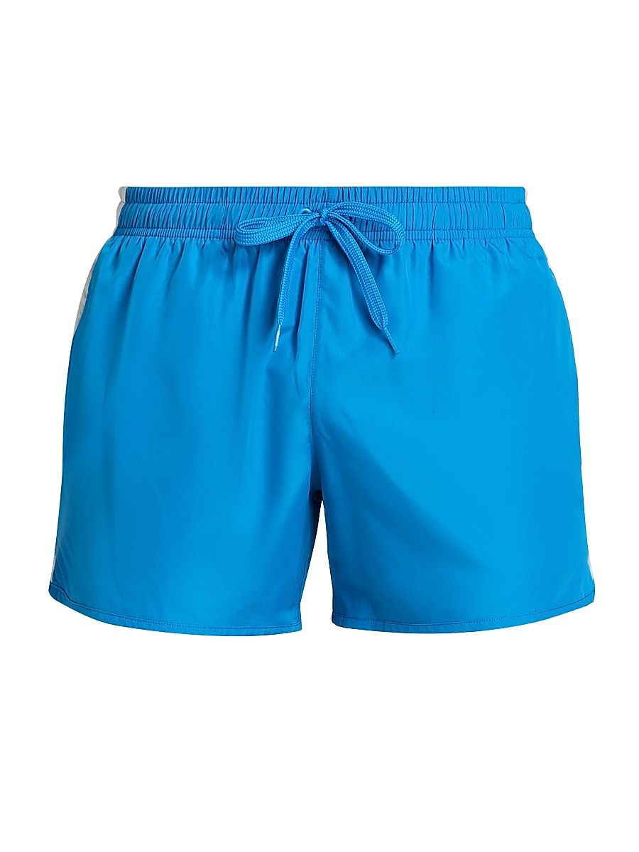 Men's Striped Drawstring Swim Shorts - Blue - Size 38