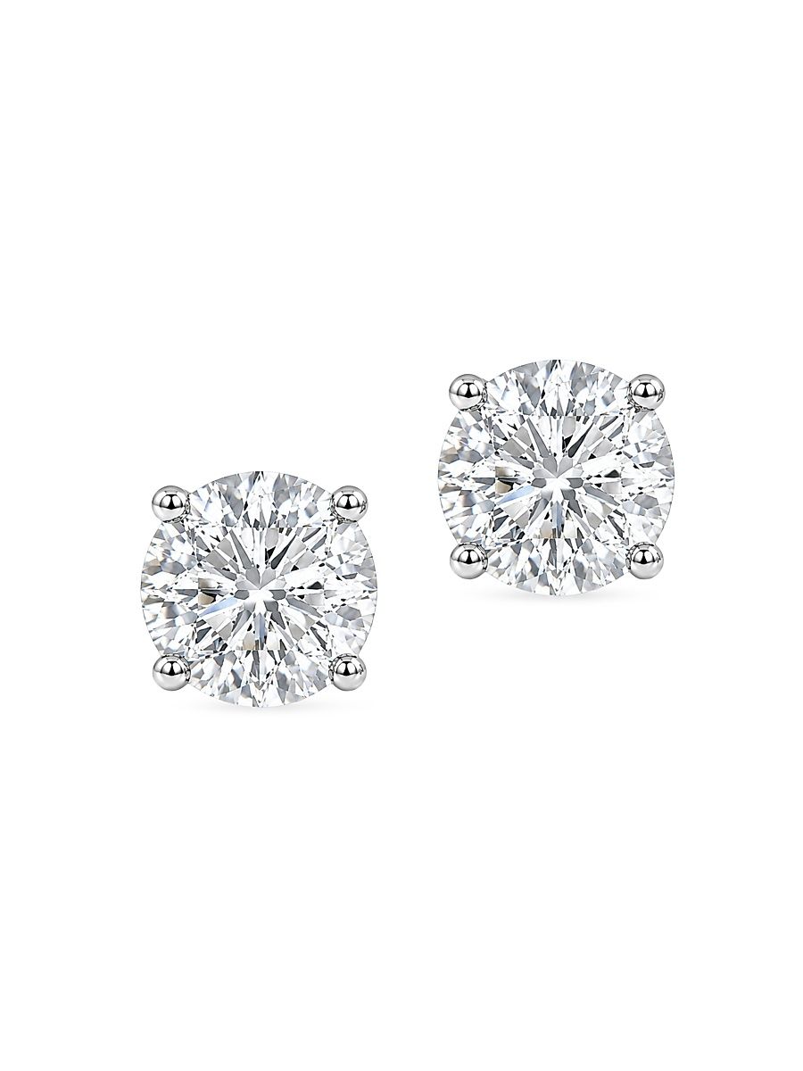 Women's 18K Gold & 4.00 TCW Lab-Grown Diamond Stud Earrings - White Gold