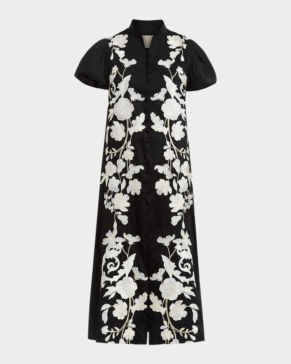 Elliana Embroidered Applique Midi Dress