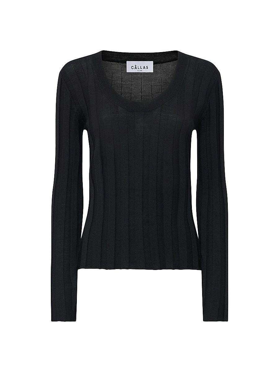 Women's Margot Scoop Neck Sweater - Black - Size XL