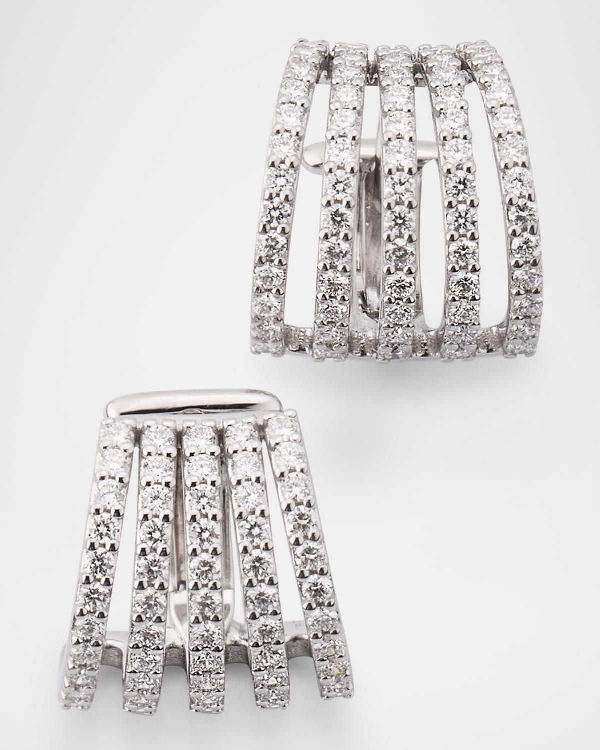 Diamond Huggie Earrings in 18K White Gold