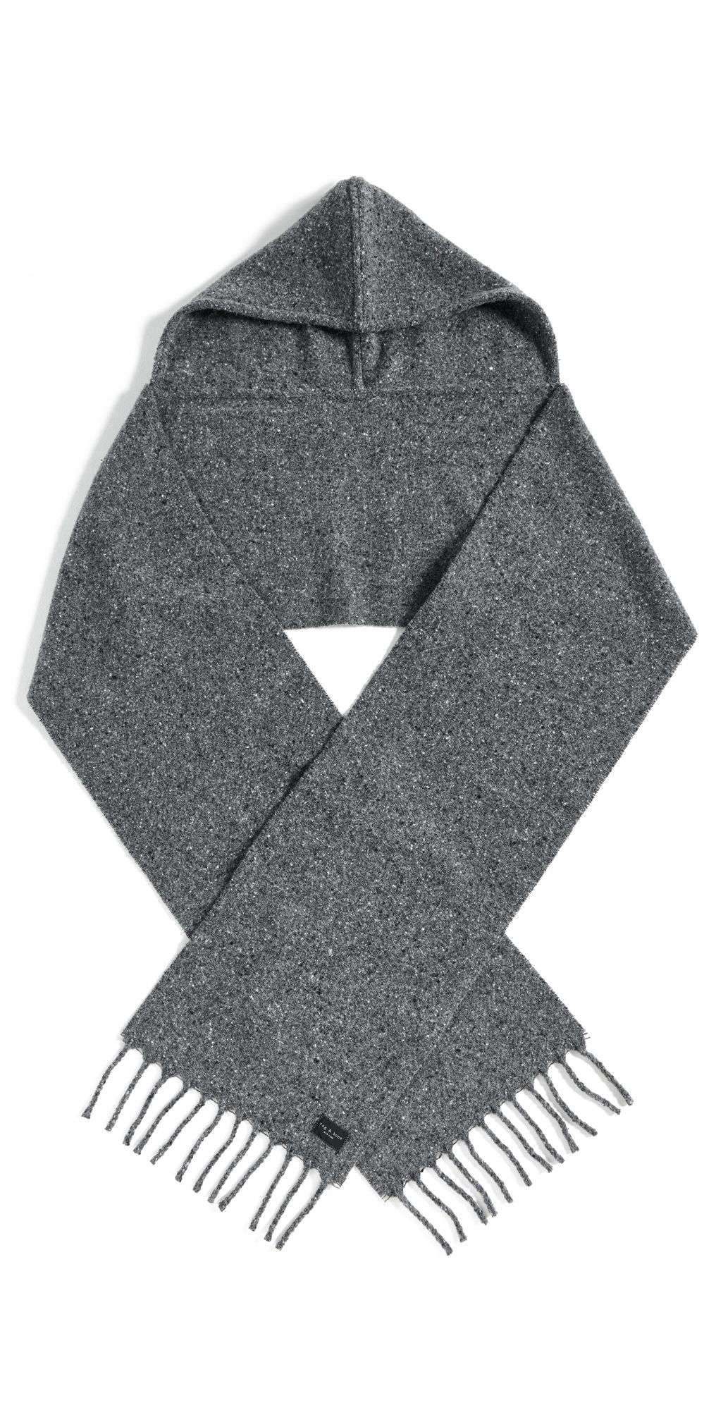 rag & bone Amy Hooded Scarf Charcoal One Size