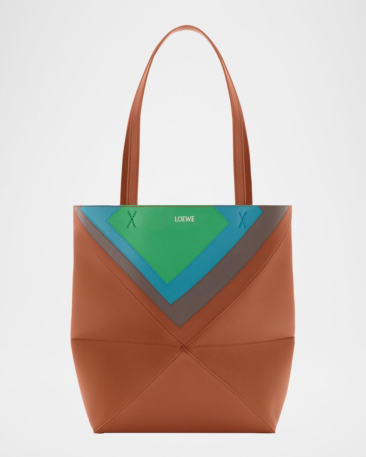 x Albers Puzzle Fold Tote Bag in Nappa Leather