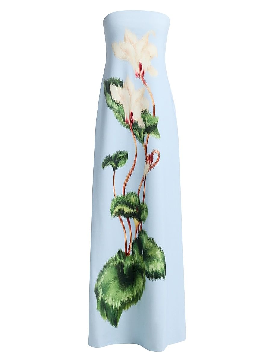 Women's Cyclamen Strapless Column Dress - White Light Blue - Size 12