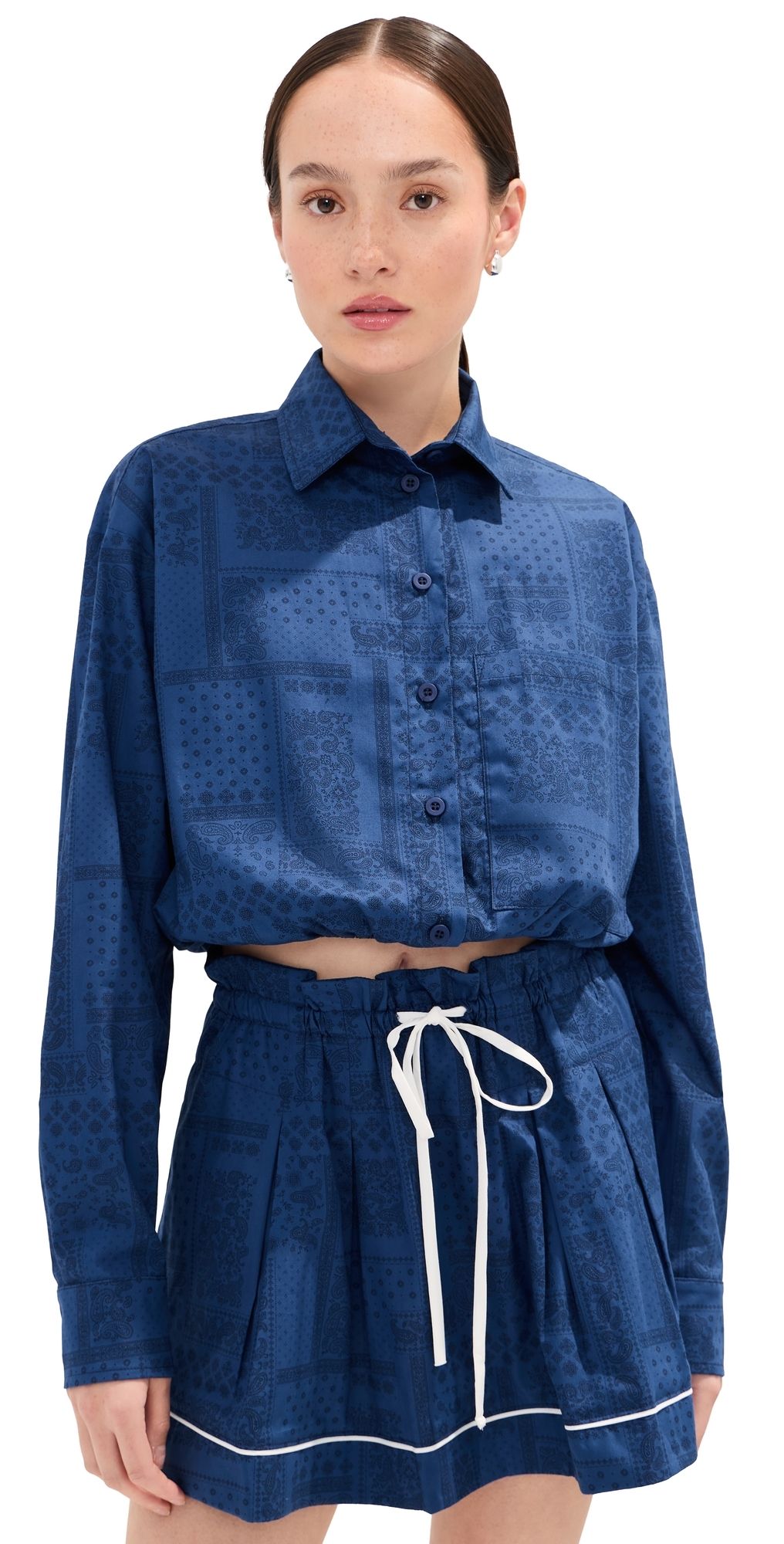 LE BOP Wylie Button Down Shirt Denim/Navy XXS