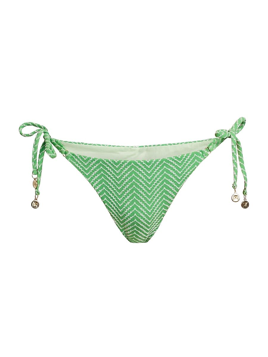 Women's Verde Chevron Bikini Bottom - Green - Size Small