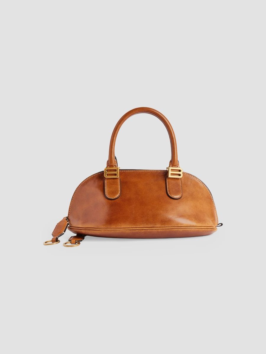 Balenciaga Women's Bolero Bowling Mini Top Handle Bag - Tan Cowboy