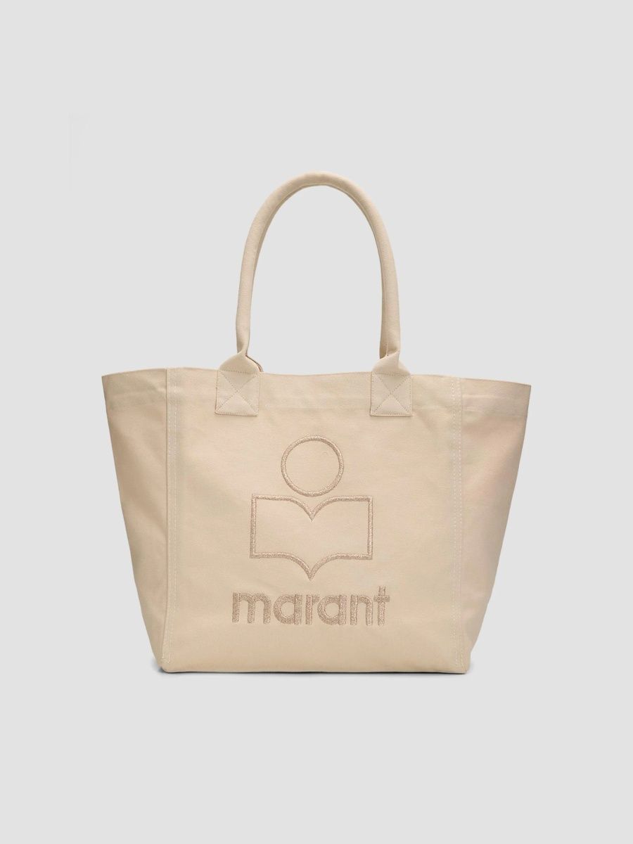 Isabel Marant Women's Small Yenky Cotton Canvas Tote - Cream